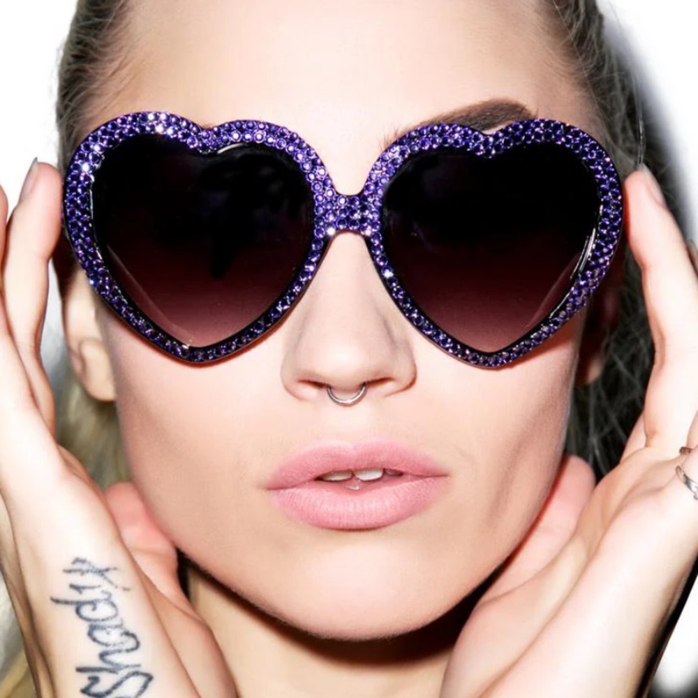 Marialia Lavender Swarovski® Heart Sunglasses